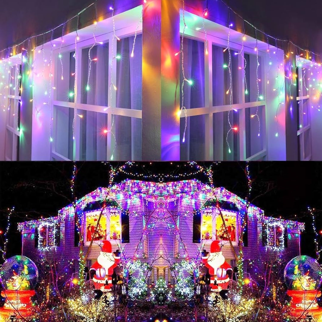 Cascada Led 30 Metros Luz Multicolor con destellos