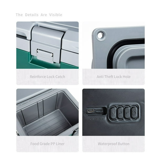 Hielera con Altavoz Bluetooth de 21 Litros, 48 horas de retención de hielo, mango Portátil, para campamento al aire libre Barbacoas, Playa, Senderismo