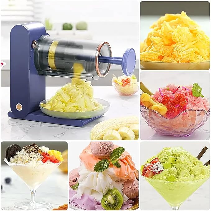 Máquina de Nieve Estilo Asiático, Portátil y Recargable para el Hogar con 4 Moldes de Silicona para Postres y Delicias Congeladas