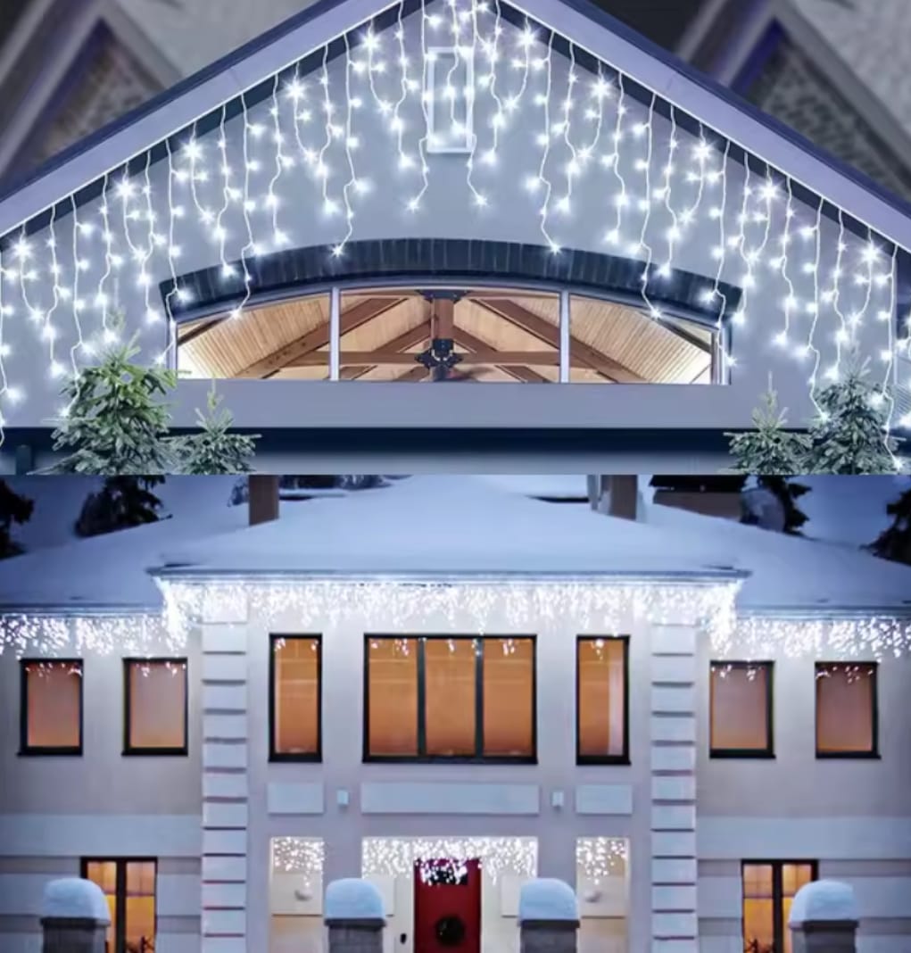 Cascada Led 30 Metros Luz Blanca con destellos