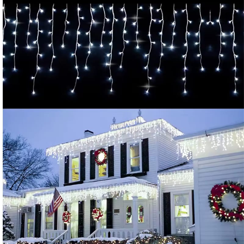 Cascada Led 30 Metros Luz Blanca con destellos