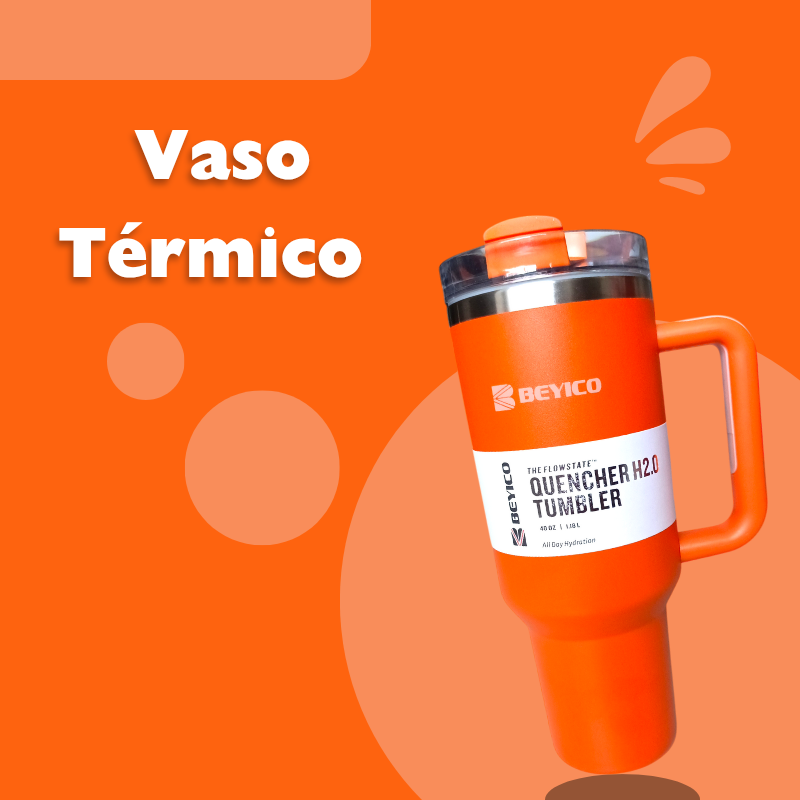 Tumbler de Acero Inoxidable 40 oz con Pajilla, Tapa y Agarradero – Vaso Térmico para Bebidas Frías y Calientes