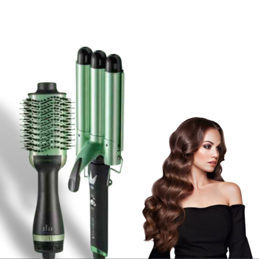 Cepillo Secador + Pinza para Ondas