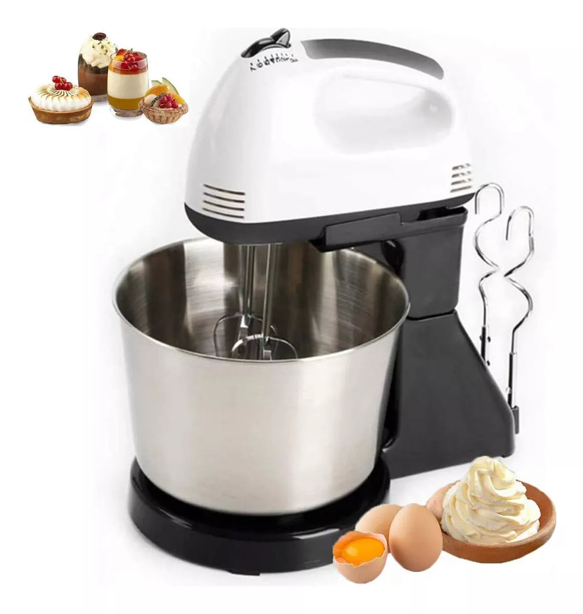 Batidora Electrica con Tazón de Acero Inoxidable