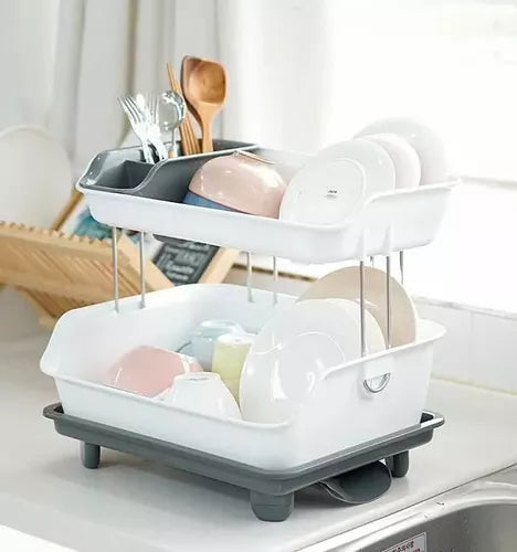 Escurridor de platos Plástico de 2 Niveles