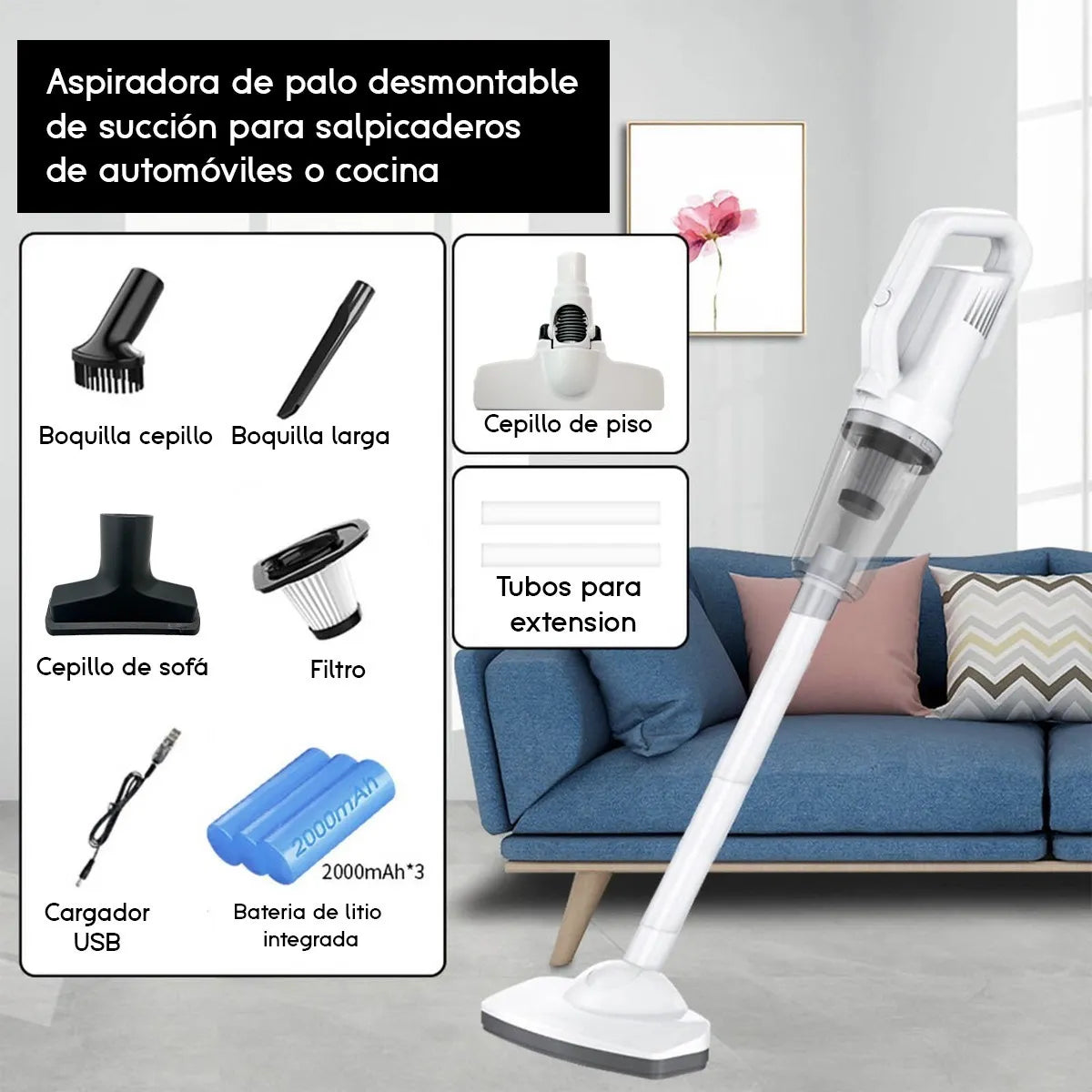 ASPIRADORA PORTÁTIL RECARGABLE