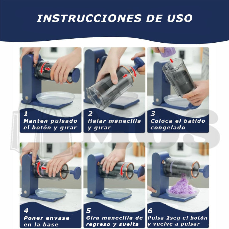 Máquina de Nieve Estilo Asiático, Portátil y Recargable para el Hogar con 4 Moldes de Silicona para Postres y Delicias Congeladas