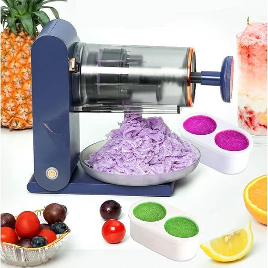 Máquina de Nieve Estilo Asiático, Portátil y Recargable para el Hogar con 4 Moldes de Silicona para Postres y Delicias Congeladas