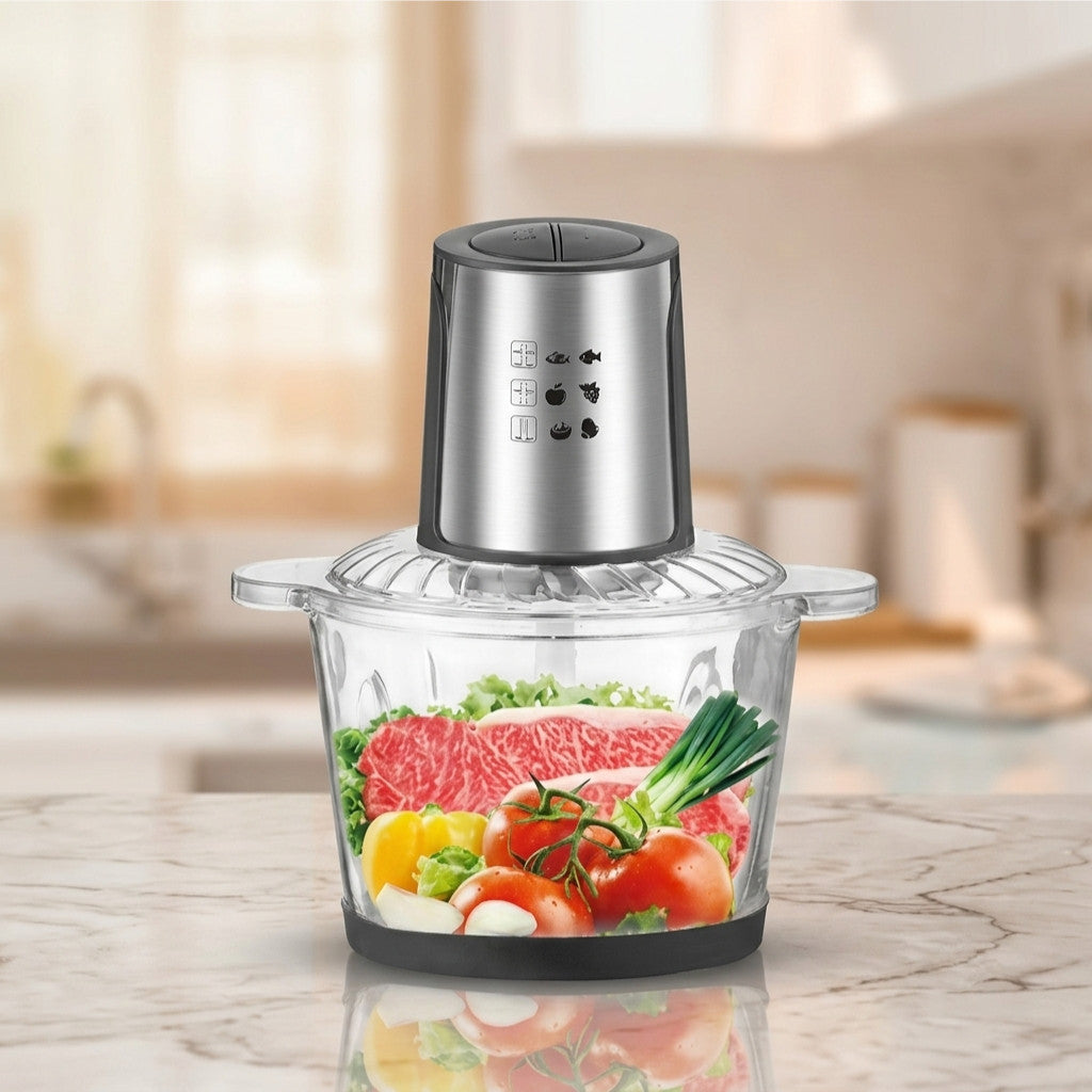 Procesador Eléctrico de Alimentos 2000ml — 800W + 4 Cuchillas