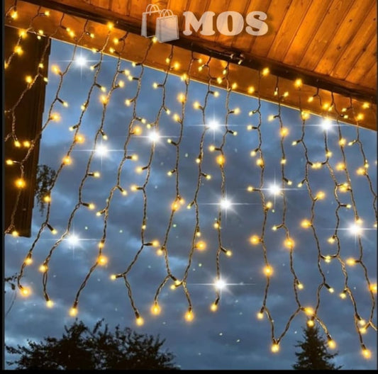 Cascada Led 30 Metros Luz Cálida con destellos