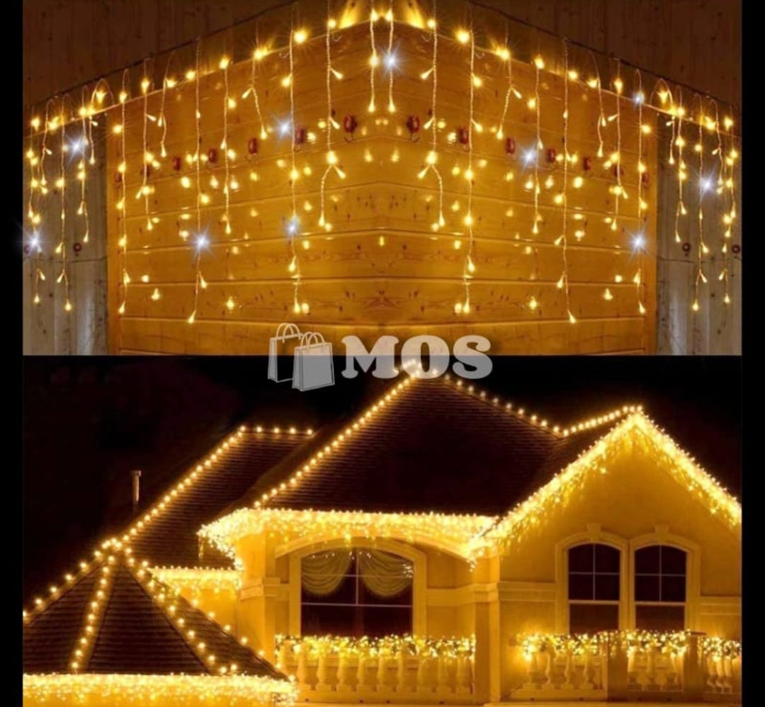 Cascada Led 30 Metros Luz Cálida con destellos