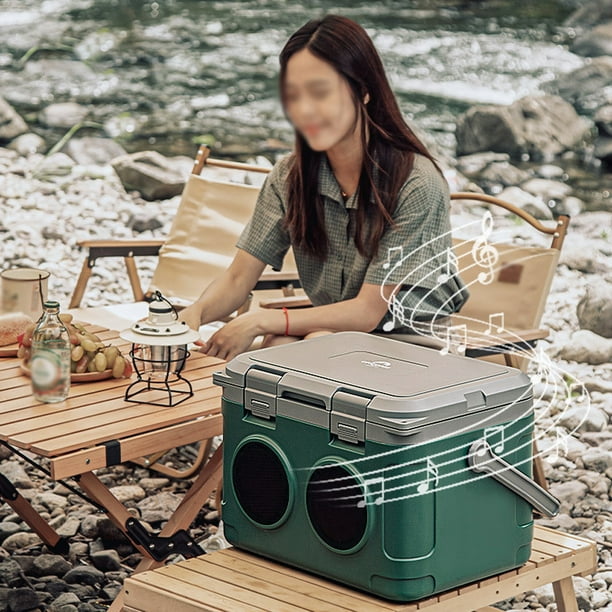 Hielera con Altavoz Bluetooth de 21 Litros, 48 horas de retención de hielo, mango Portátil, para campamento al aire libre Barbacoas, Playa, Senderismo