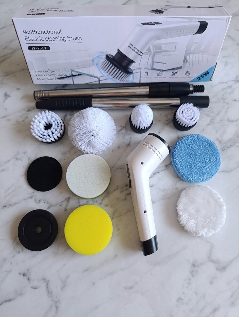 Cepillo de Limpieza Multifuncional Recargable por USB, mango largo para cocina, baño, vidrios, pisos y más