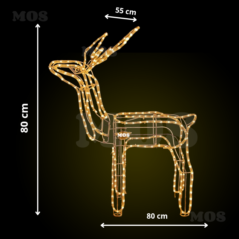 Reno con Movimiento y Luz Led, 80cm de alto
