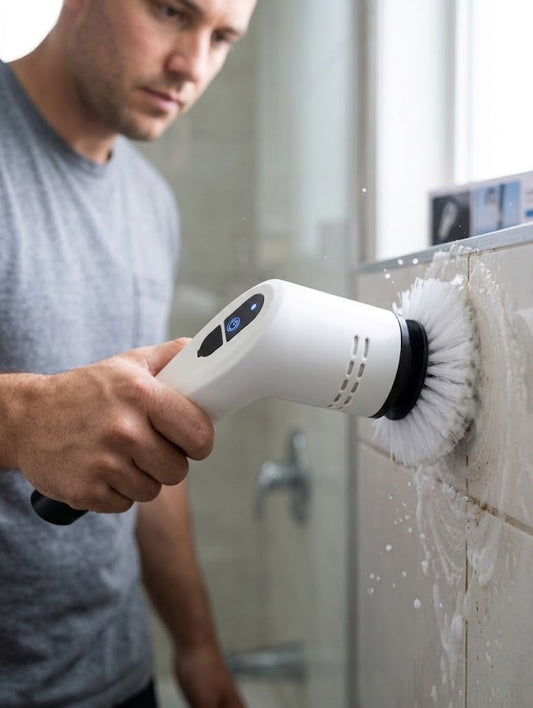 Cepillo de Limpieza Multifuncional Recargable por USB, mango largo para cocina, baño, vidrios, pisos y más